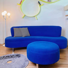 Load image into Gallery viewer, FANTASY #425 / Curved Cobalt Blue Cloud Sofa + Ottoman