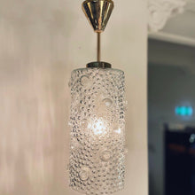 Load image into Gallery viewer, ORREFORS / 1960s Swedish Glass + Brass Bubble Pendant by Carl Fagerlund