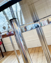 Load image into Gallery viewer, VINTAGE / Chrome + Smokey Bronze Glass Dining Table