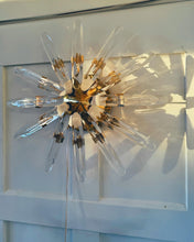 Load image into Gallery viewer, STILKRONEN / 1975 Italian Crystal and Brass Wall Lamp by Oscar Torlasco