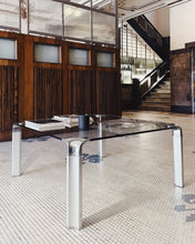 Load image into Gallery viewer, VINTAGE / Aluminium + Glass Coffee Table