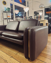 Load image into Gallery viewer, VINTAGE / 1970s Dark Brown Leather Sofas