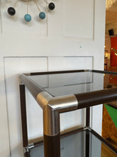 Load image into Gallery viewer, CARAVELLE / Cubed Shelving Wood w/Silver Corners + Smoky Grey Glass