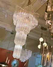 Load image into Gallery viewer, VENINI / Vintage Quadriedri 4 Tier Glass Chandelier