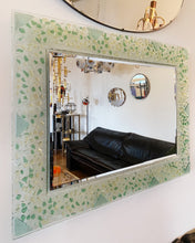 Load image into Gallery viewer, POST MODERN / Memphis Style Green Glass Shapes Mirror