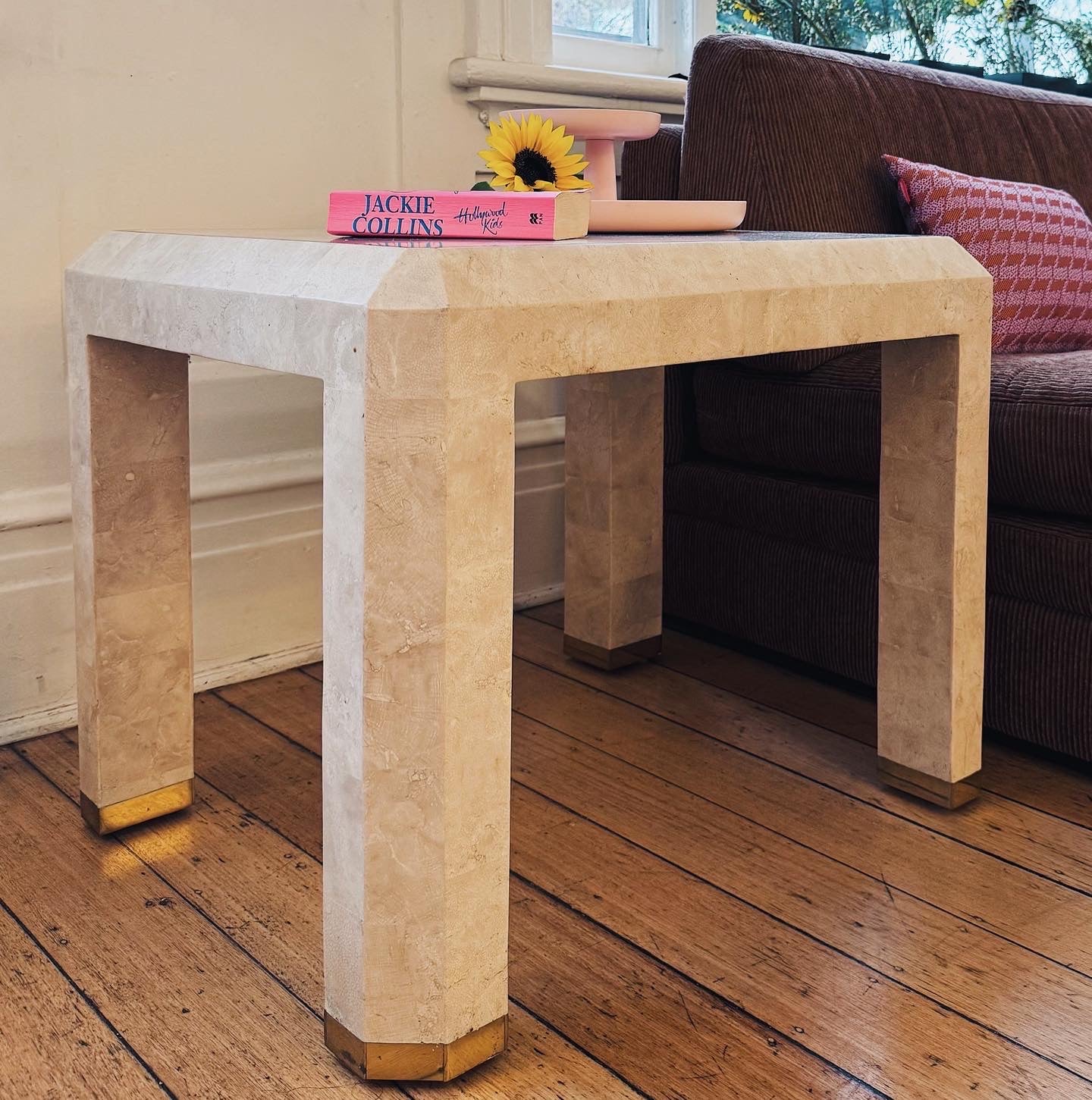 MAITLAND SMITH / Brass and Tessellated Stone Side Table – Domestic