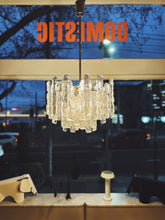 Load image into Gallery viewer, J. T. KALMAR / 1960s Ice Glass Chandelier