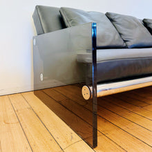 Load image into Gallery viewer, ACERBIS / Gem Leather Sofa w/Acrylic Smoke Sides by Lodovico Acerbis