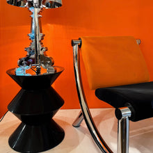 Load image into Gallery viewer, POST MODERN / Black Mirrored Zig Zag Side Table