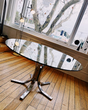 Load image into Gallery viewer, SPACE AGE / Italian Chrome Dining Table w/Glass Top