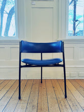 Load image into Gallery viewer, KENDALL / 1960's Set of Four Tripod Tub Chairs in Blue + Yellow