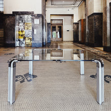 Load image into Gallery viewer, VINTAGE / Aluminium + Glass Coffee Table