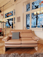 Load image into Gallery viewer, CATT / Mid Century Blonde Wood + Blush Leather Sofa Setting