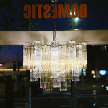 Load image into Gallery viewer, TRONCHI CHANDELIER / Vintage Oval Two Tone Venetian Chandelier