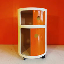 Load image into Gallery viewer, KARTELL / 1960s Vintage Orange & Cream Componibili by Anna Castelli Ferrieri