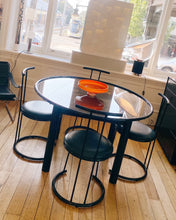Load image into Gallery viewer, POST MODERN / 1980s Tubular Dining Table in Black/Smoke