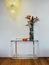 Load image into Gallery viewer, PIERRE VANDEL PARIS / 1970s Lucite & Gold Gilt Console Table