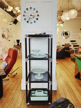 Load image into Gallery viewer, CARAVELLE / Cubed Shelving Wood w/Silver Corners + Smoky Grey Glass