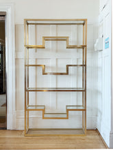 Load image into Gallery viewer, PIERRE VANDEL / Gold Etagere W/clear Glass Shelves