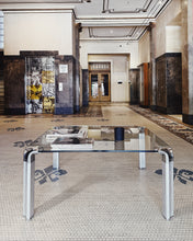 Load image into Gallery viewer, VINTAGE / Aluminium + Glass Coffee Table