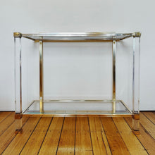 Load image into Gallery viewer, PIERRE VANDEL PARIS / 1970s Lucite & Gold Gilt Console Table