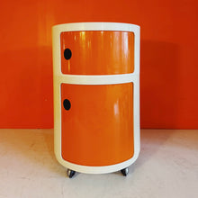 Load image into Gallery viewer, KARTELL / 1960s Vintage Orange & Cream Componibili by Anna Castelli Ferrieri
