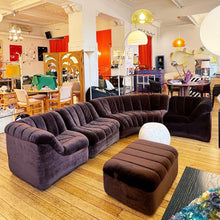 Load image into Gallery viewer, FEATHERSTON / 1970s Numero VII Dark Chocolate Torte Sofa Setting + Ottoman