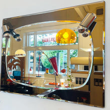 Load image into Gallery viewer, FONTANA ARTE / 1970s Bronze + Chrome Mirror w/ Chrome Cap Lights