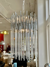 Load image into Gallery viewer, GAETANO SCIOLARI / Chrome + Glass Cascade Pendant Lamp