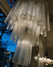Load image into Gallery viewer, TRONCHI / Toni Zuccheri for Venini Three Tier Glass Chandelier