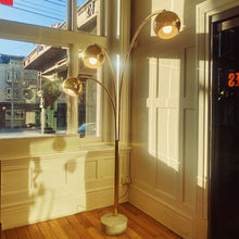 Load image into Gallery viewer, GOFFREDO REGGIANI / 1970s 3 Arm Arc Brass Floor Lamp