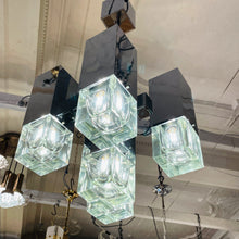 Load image into Gallery viewer, GAETANO SCIOLARI / 1970's Italian Cubic 5 Column Chrome Pendants