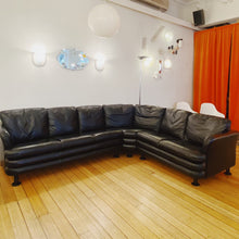 Load image into Gallery viewer, FANTASY #350 / Post Modern Liquorice Leather Seven Seater Sofa