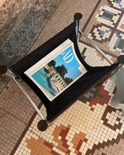 Load image into Gallery viewer, VINTAGE / Baughman Style Sling Magazine Rack in Chrome