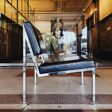 Load image into Gallery viewer, VINTAGE / 1970s Modern Minimalist Black + Chrome German Chair