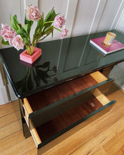 Load image into Gallery viewer, VINTAGE / Italian High Gloss Black Lacquered Sideboard + Drawers