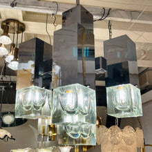 Load image into Gallery viewer, GAETANO SCIOLARI / 1970's Italian Cubic 5 Column Chrome Pendants