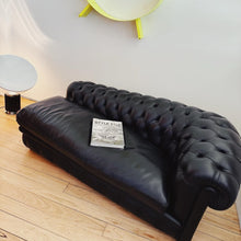 Load image into Gallery viewer, POLTRONA FRAU / Chester Black Leather Chaise by Reno Frau