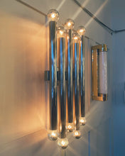 Load image into Gallery viewer, GAETANO SCIOLARI / 1970's Italian 5 Column Chrome Wall Light