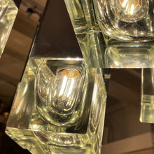 Load image into Gallery viewer, GAETANO SCIOLARI / 1970's Italian Cubic 5 Column Chrome Pendants