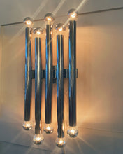 Load image into Gallery viewer, GAETANO SCIOLARI / 1970's Italian 5 Column Chrome Wall Light