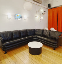 Load image into Gallery viewer, FANTASY #350 / Post Modern Liquorice Leather Seven Seater Sofa