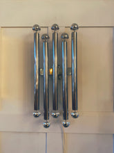 Load image into Gallery viewer, GAETANO SCIOLARI / 1970's Italian 5 Column Chrome Wall Light
