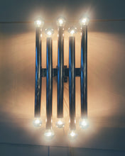Load image into Gallery viewer, GAETANO SCIOLARI / 1970's Italian 5 Column Chrome Wall Light