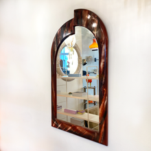 Load image into Gallery viewer, FANTASY #335 / Cardinal Ruby Hand Italian Marble Look Mirror + Console