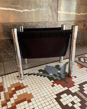 Load image into Gallery viewer, VINTAGE / Baughman Style Sling Magazine Rack in Chrome