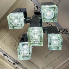 Load image into Gallery viewer, GAETANO SCIOLARI / 1970's Italian Cubic 5 Column Chrome Pendants