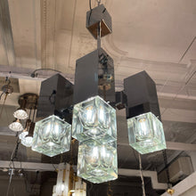 Load image into Gallery viewer, GAETANO SCIOLARI / 1970's Italian Cubic 5 Column Chrome Pendants
