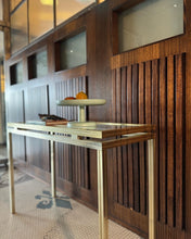 Load image into Gallery viewer, PIERRE VANDEL PARIS / 1980s Gold Console Table