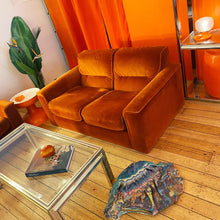 Load image into Gallery viewer, FANTASY #318 / 1970s Three Piece Burnt Orange Sofa Setting